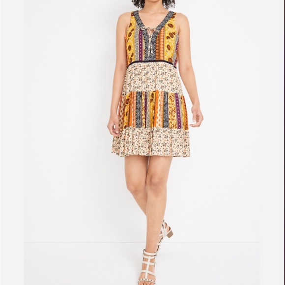 (NWOT) Maurices Multiple colors whit flowers and stripes, sleeveless small dress - Picture 6 of 6